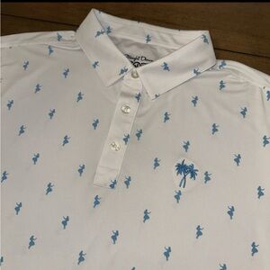 Straight Down Performance Golf Polo Mens Xl Hula Girl Sea Palms Resort Logo SSI